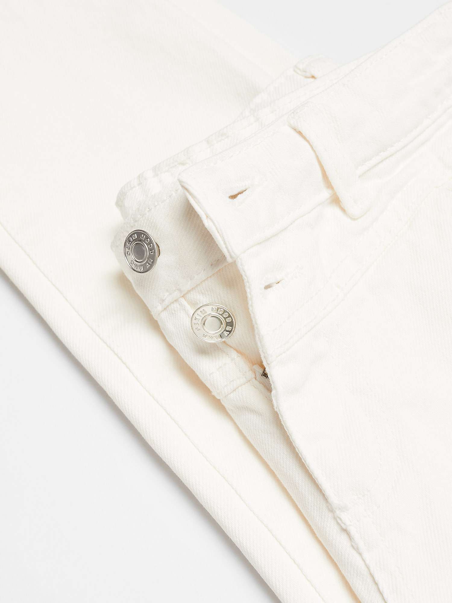 Buy Mango Kids' Belen Button Slim Fit Jeans, White Online at johnlewis.com