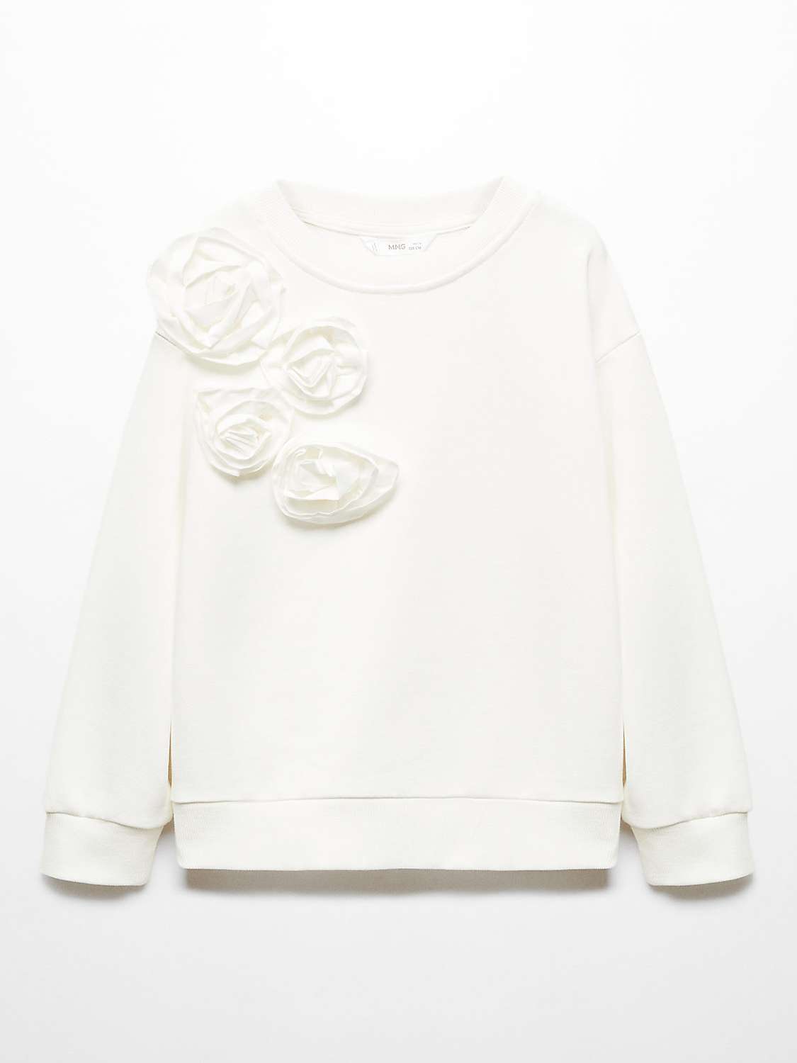 Buy Mango Kids' Camelia Embossed Floral Sweatshirt, Natural White Online at johnlewis.com
