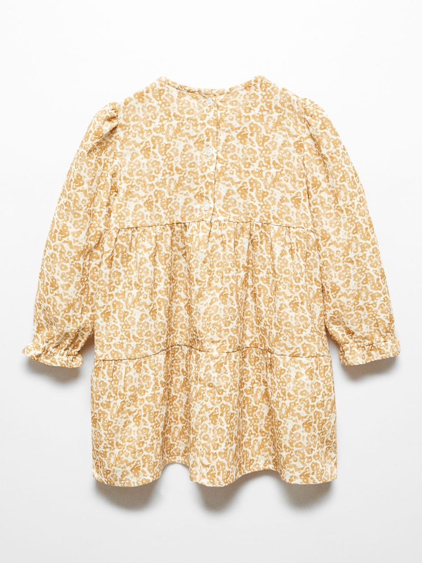Buy Mango Baby Katy Abstract Print Tiered Dress, Medium Brown Online at johnlewis.com