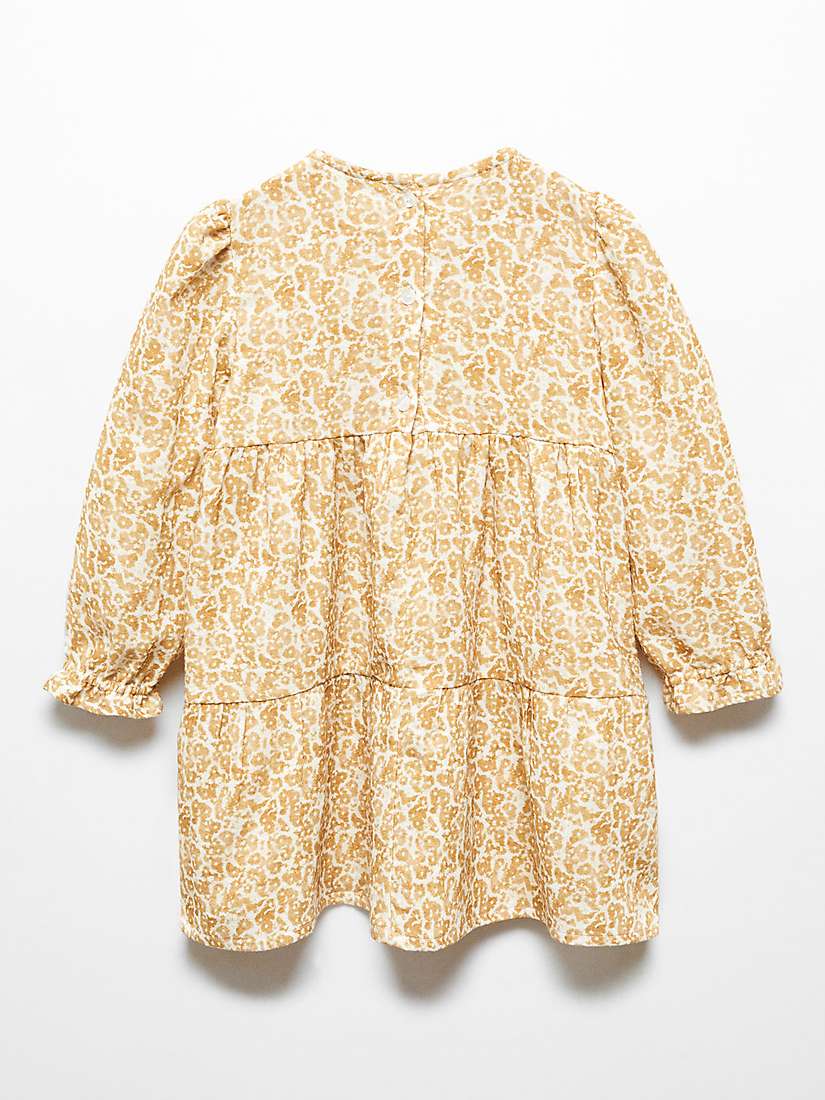 Buy Mango Baby Katy Abstract Print Tiered Dress, Medium Brown Online at johnlewis.com