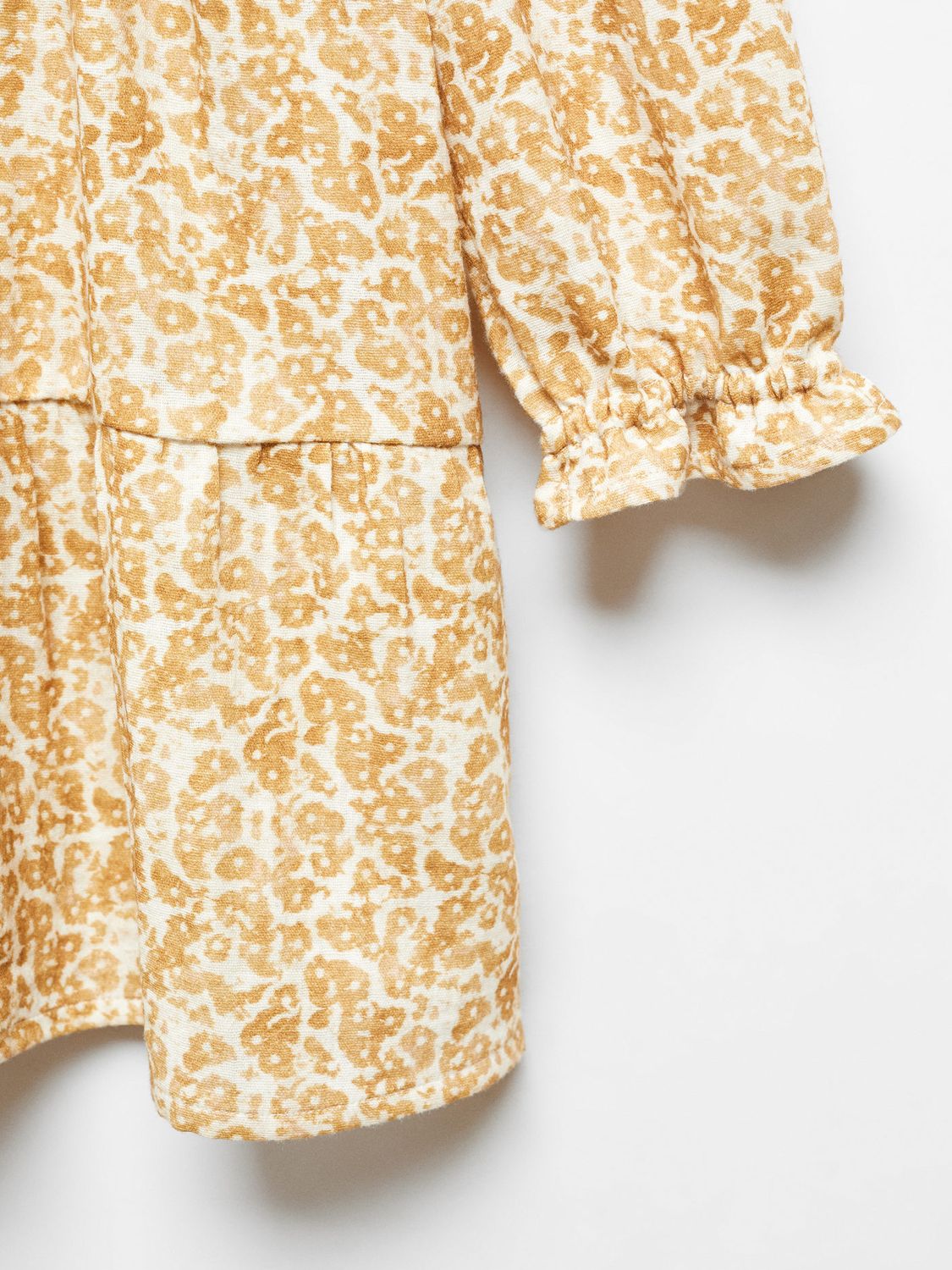 Mango Baby Katy Abstract Print Tiered Dress, Medium Brown, 4-5 years