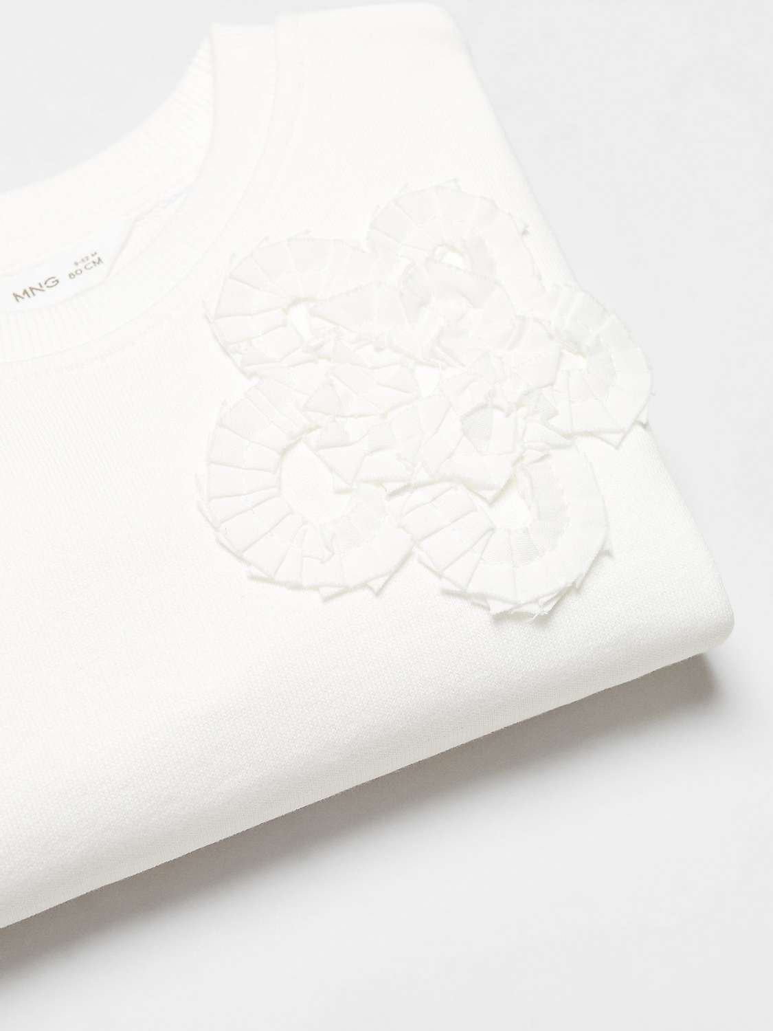 Buy Mango Baby Rose Detail Sweatshirt, Natural White Online at johnlewis.com