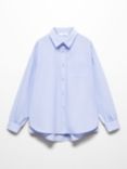 Mango Kids' Greta Oversized Stripe Shirt, Medium Blue