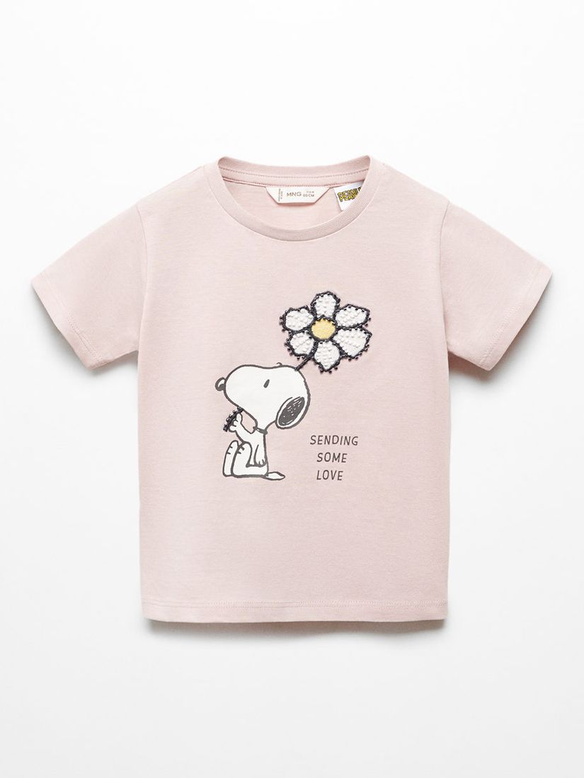 Mango Baby Snoopy Textured T-Shirt, Pastel Purple, 12-18 months