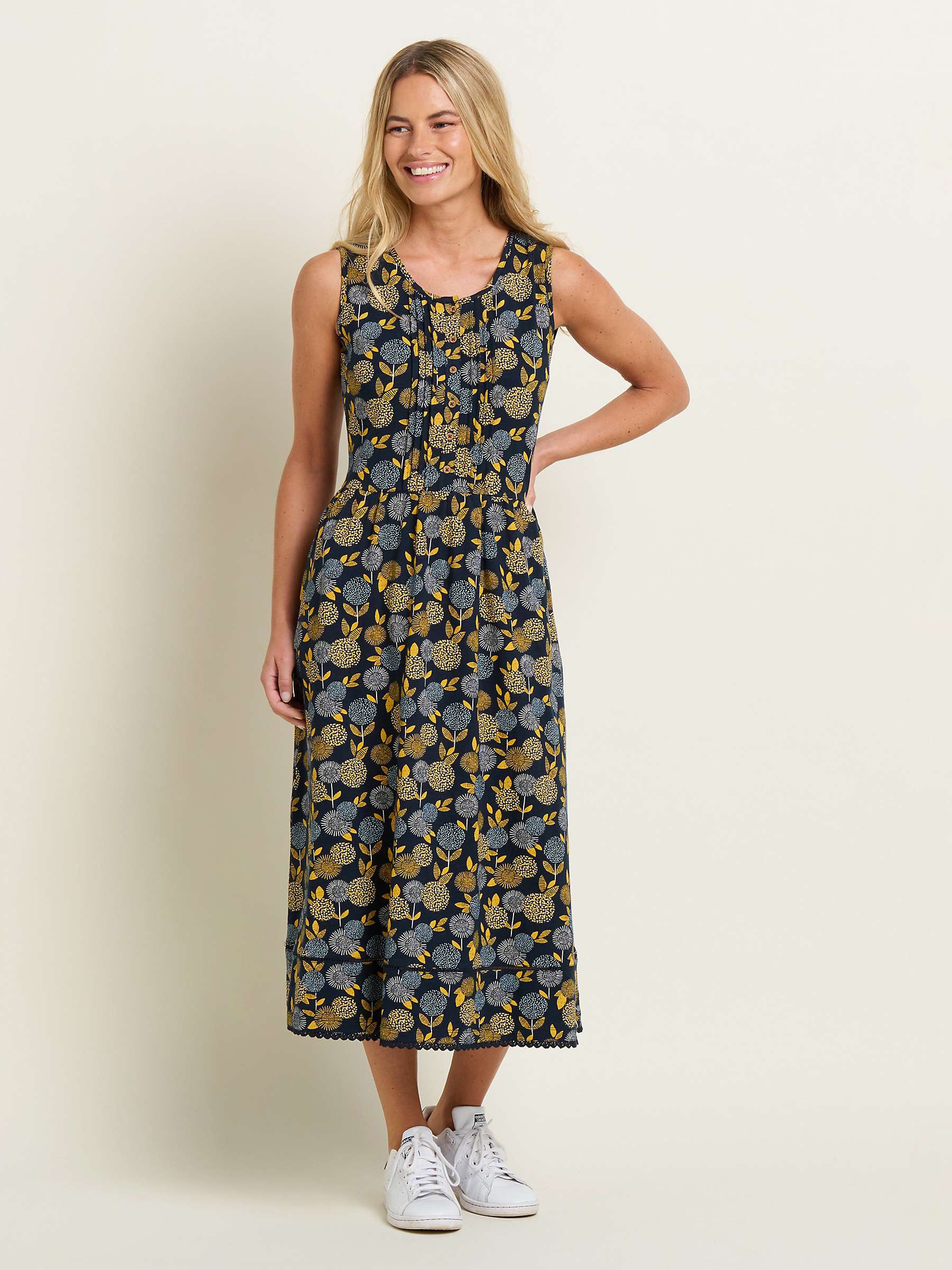 Buy Brakeburn Luna Sleeveless Midi Dress, Navy Online at johnlewis.com