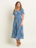 Brakeburn Folk Floral Patchwork Maxi Dress, Blue