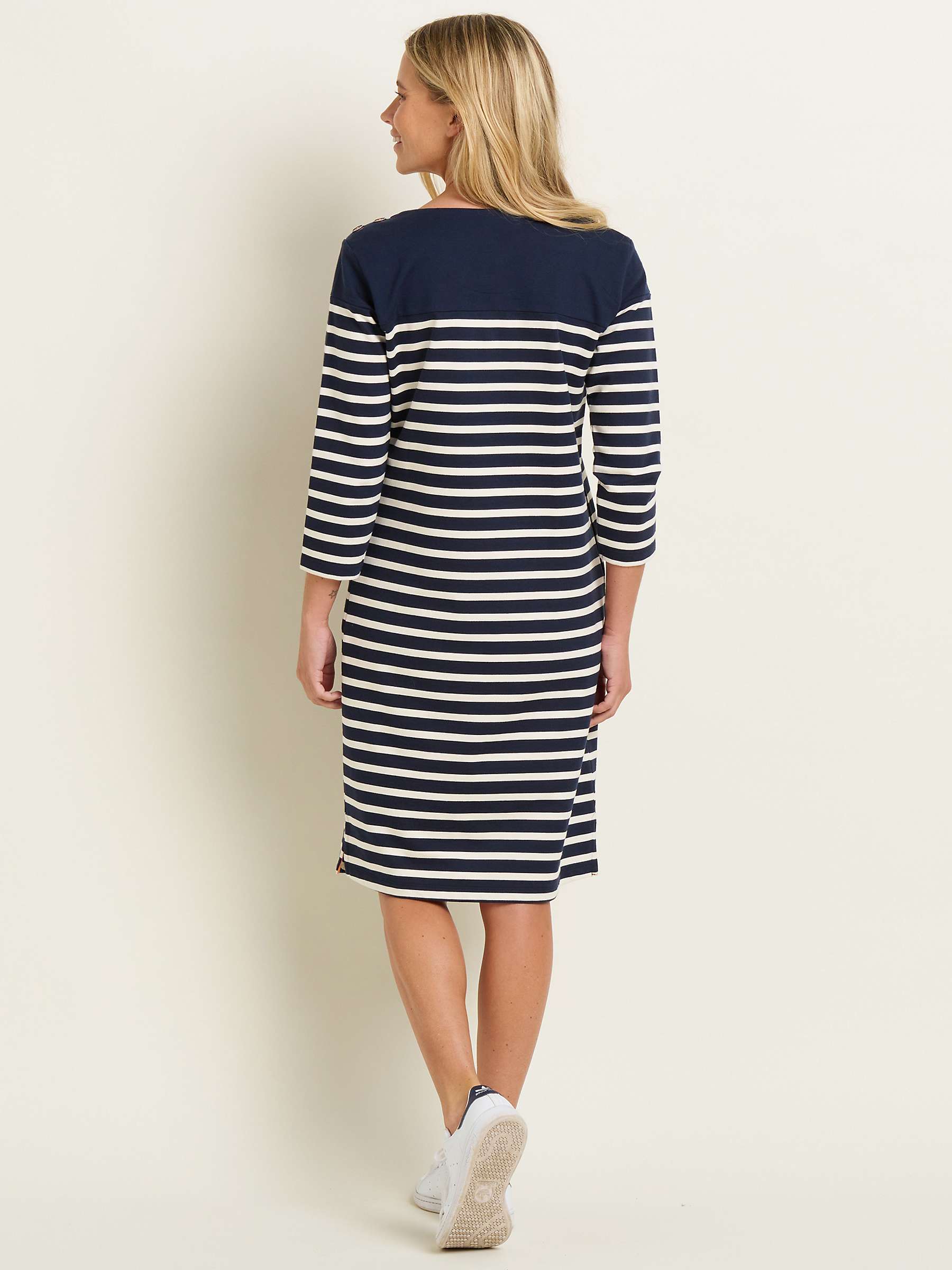 Buy Brakeburn West Bay Stripe Knee Length Dress, Navy/White Online at johnlewis.com
