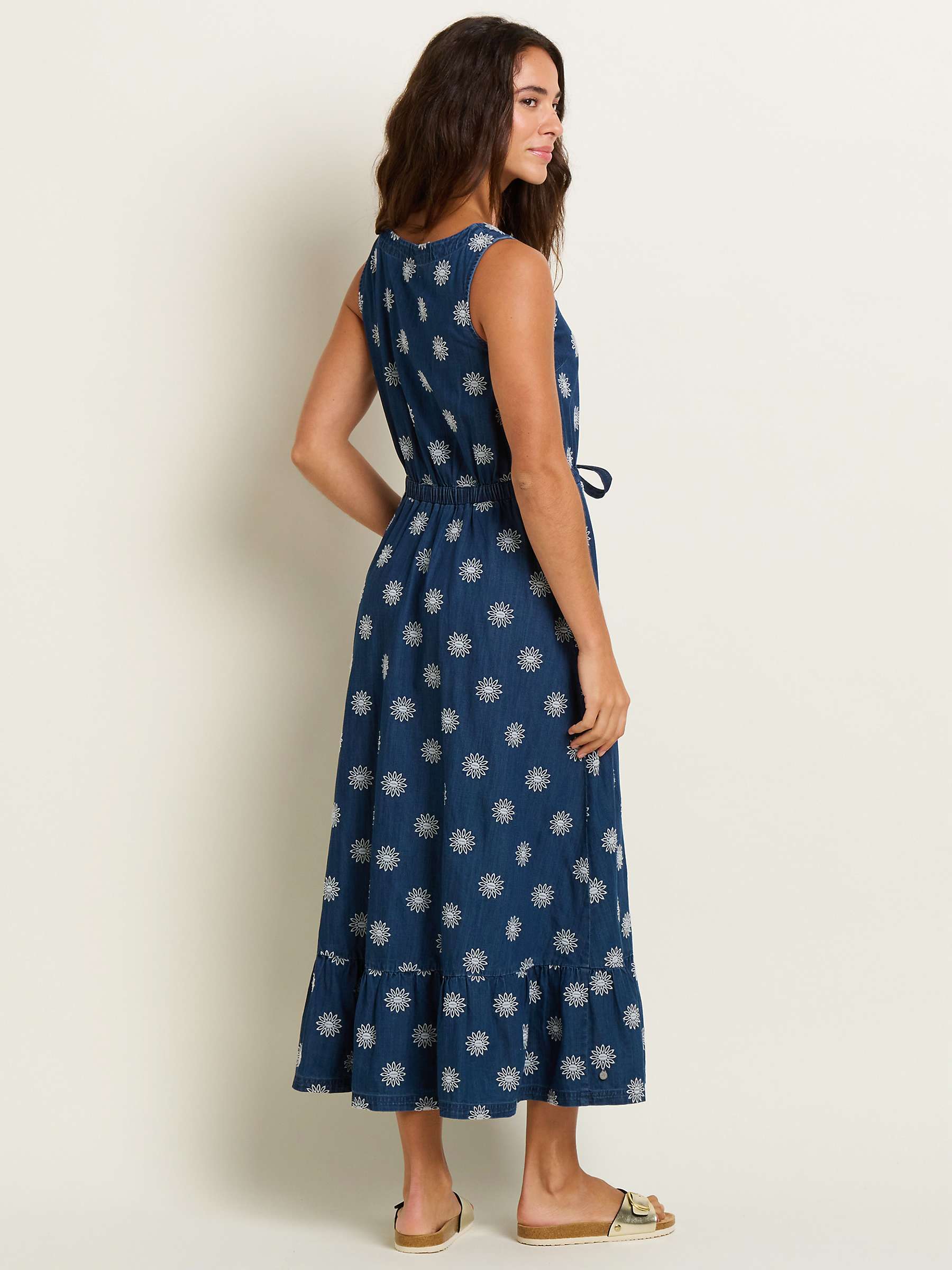 Buy Brakeburn Daisy Cotton Maxi Dress, Blue Online at johnlewis.com