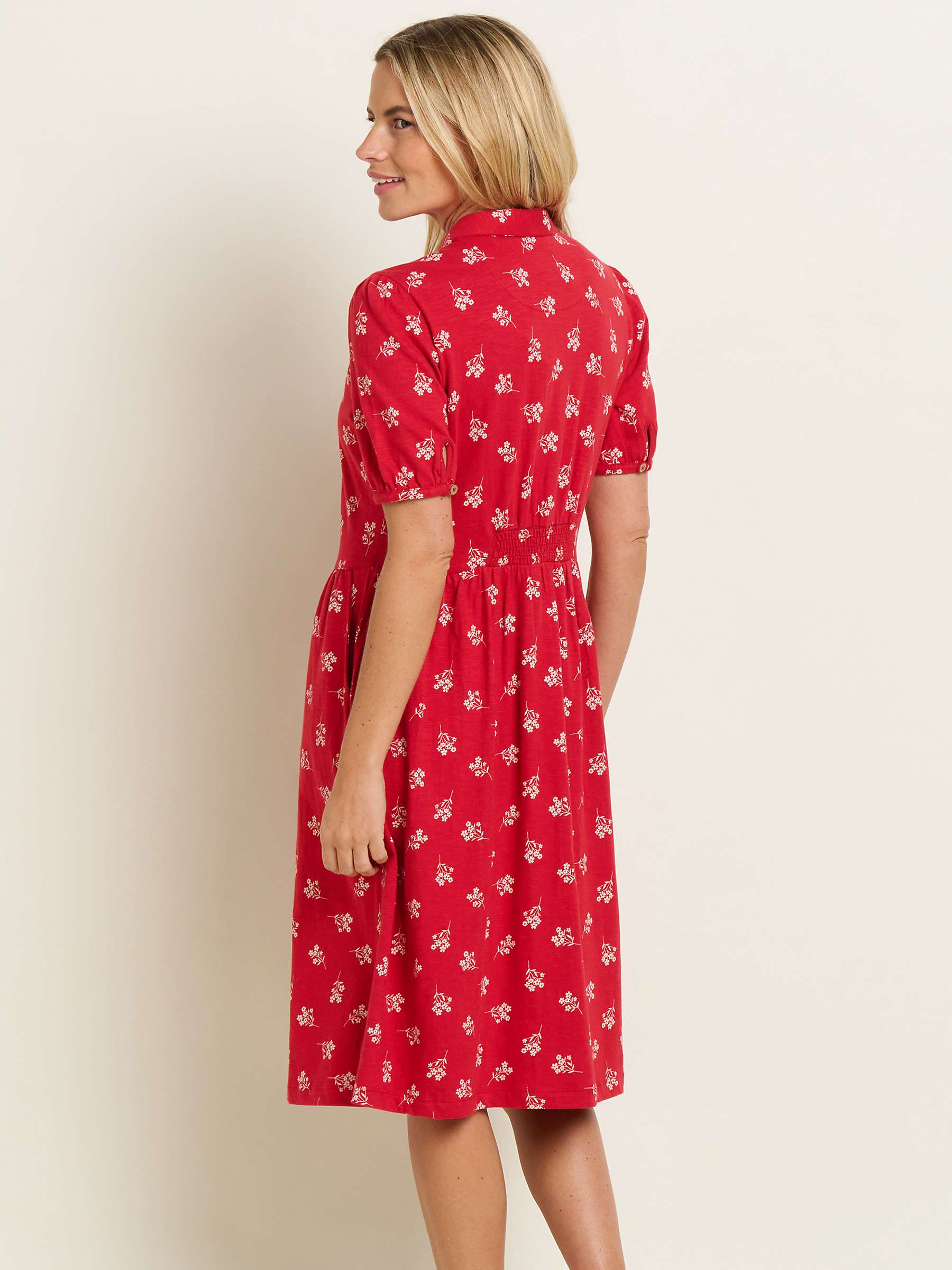 Buy Brakeburn Marnie Posy Print Shirt Dress, Red Online at johnlewis.com