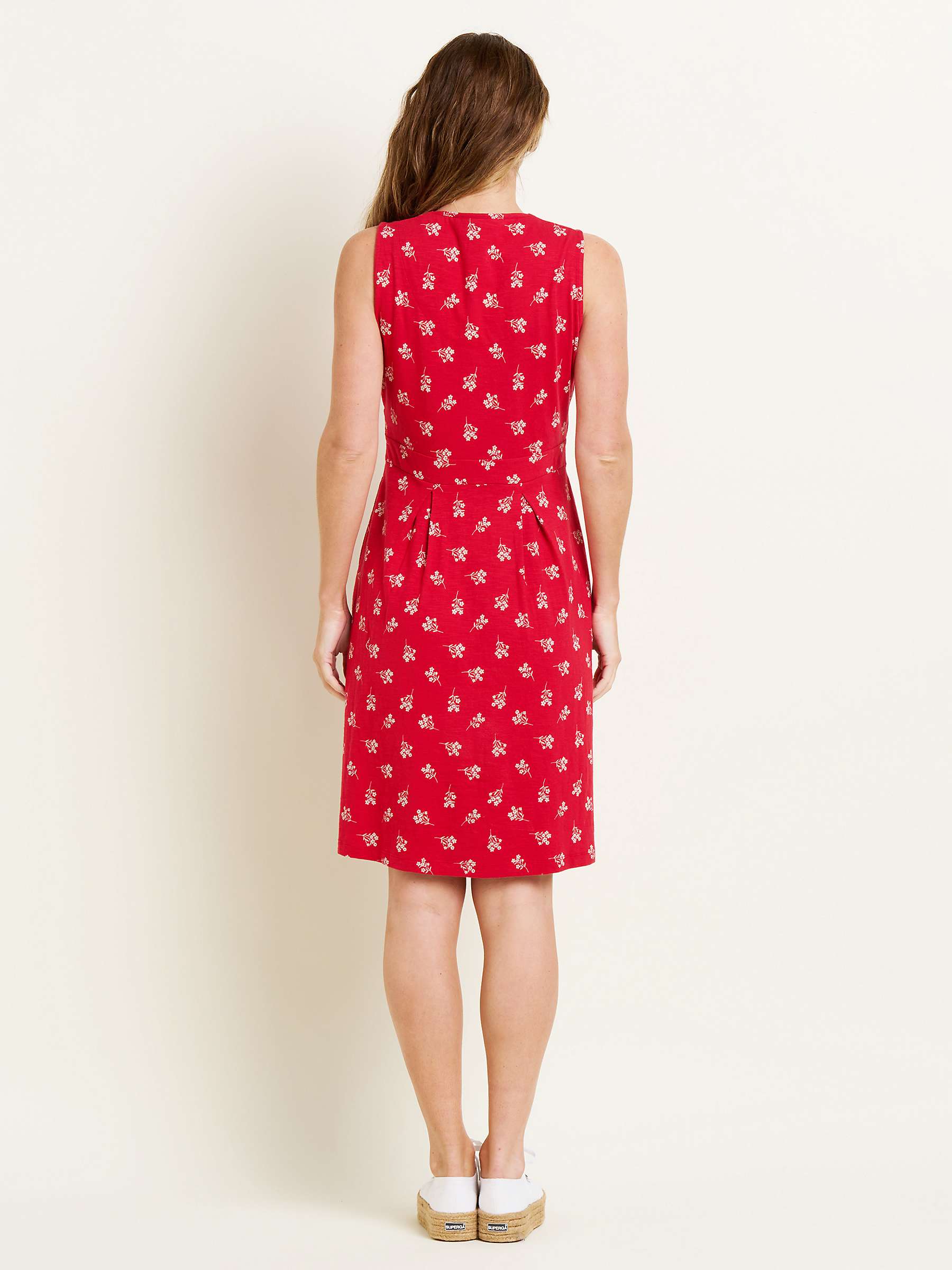 Buy Brakeburn Marnie Posy Print Sleeveless Midi Dress, Red Online at johnlewis.com