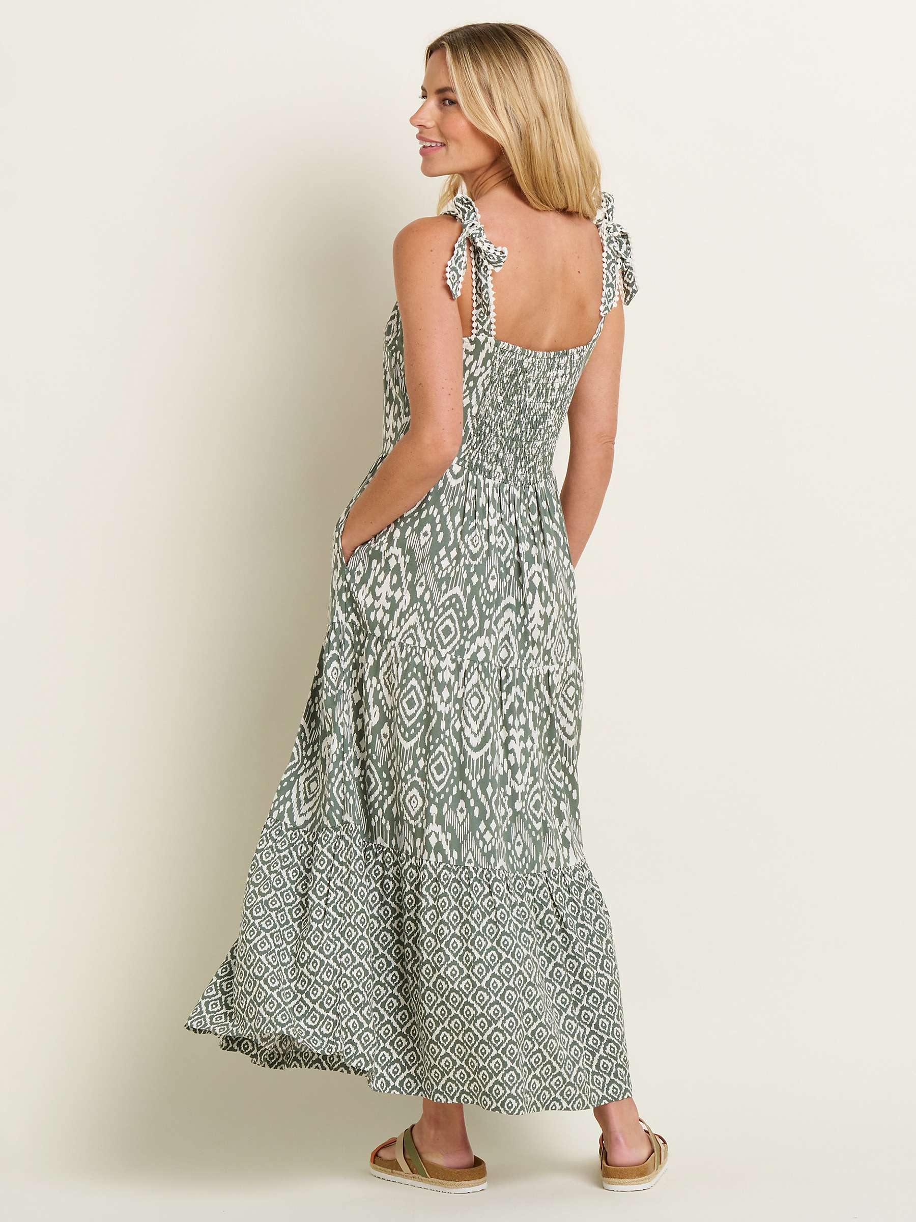 Buy Brakeburn Orla Fit And Flare Maxi Dress, Green Online at johnlewis.com