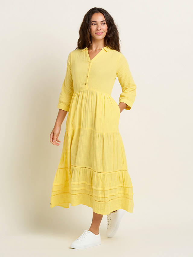 Brakeburn Erica Cotton Maxi Dress, Yellow