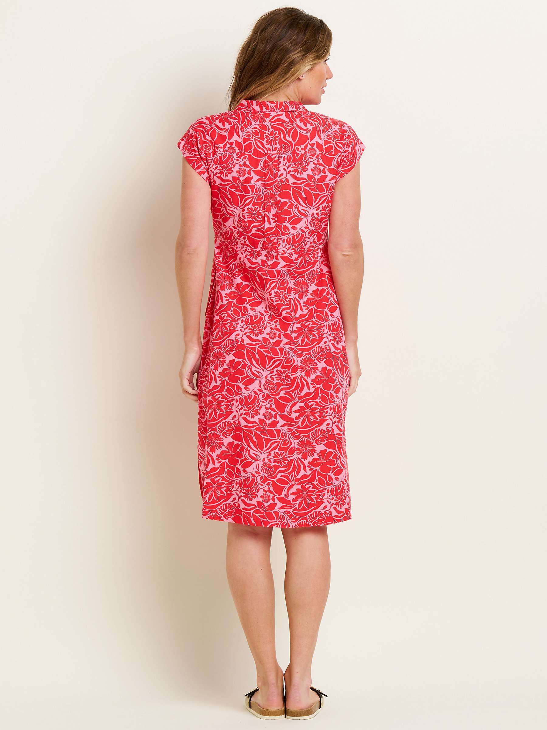 Buy Brakeburn Josie Floral Shirt Dress, Red Online at johnlewis.com