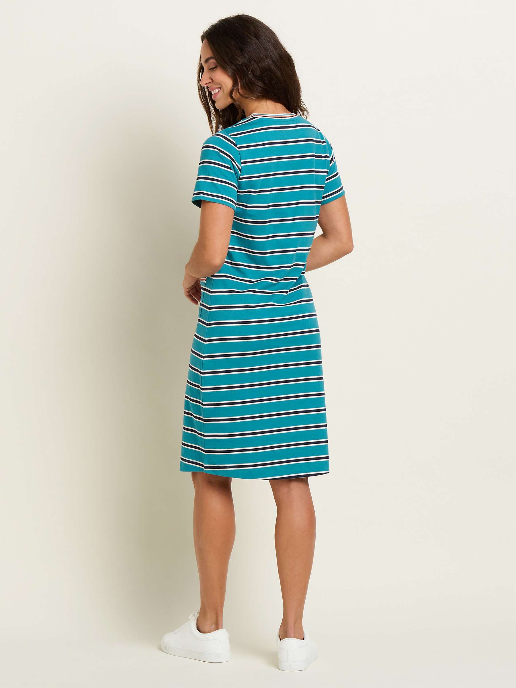 Buy Brakeburn Bridport Stripe Knee Length Dress, Blue/Multi Online at johnlewis.com