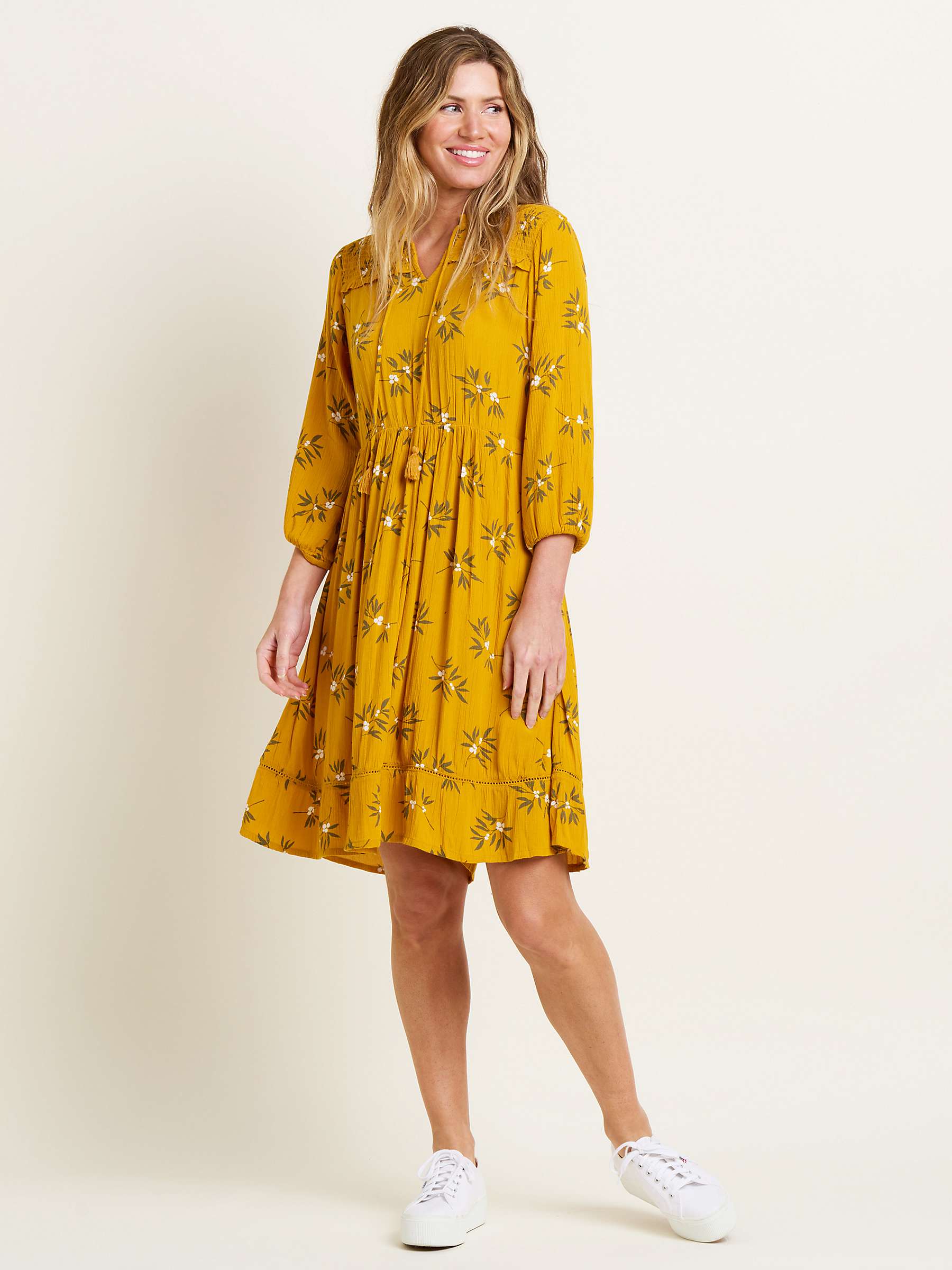 Buy Brakeburn Berry Knee Length Dress, Yellow Online at johnlewis.com