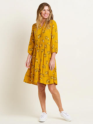 Brakeburn Berry Knee Length Dress, Yellow
