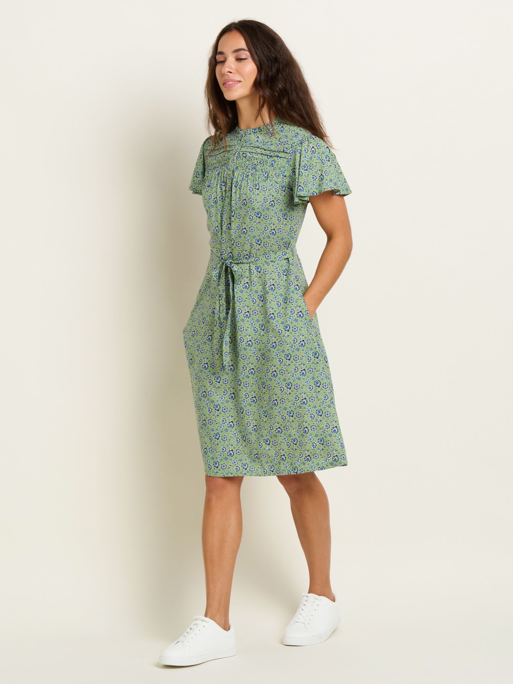 Brakeburn Elsie Knee Length Dress, Green, 18