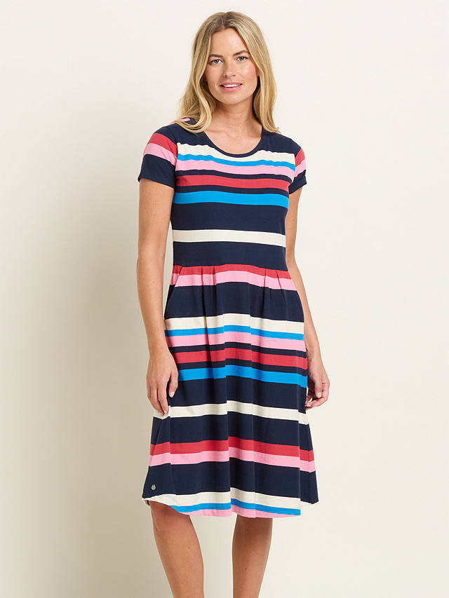 Brakeburn Toni Stripe Knee Length Dress, Multi