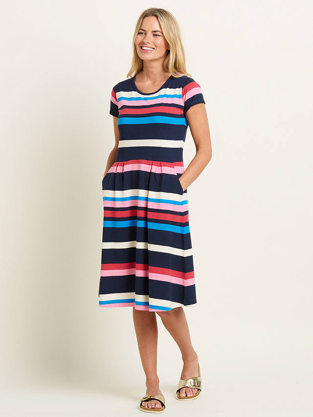 Brakeburn Toni Stripe Knee Length Dress, Multi