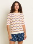 Brakeburn Rainbow Wave Knitted Top, Multi