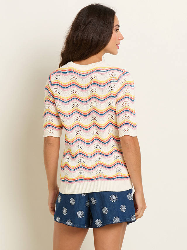 Brakeburn Rainbow Wave Knitted Top, Multi