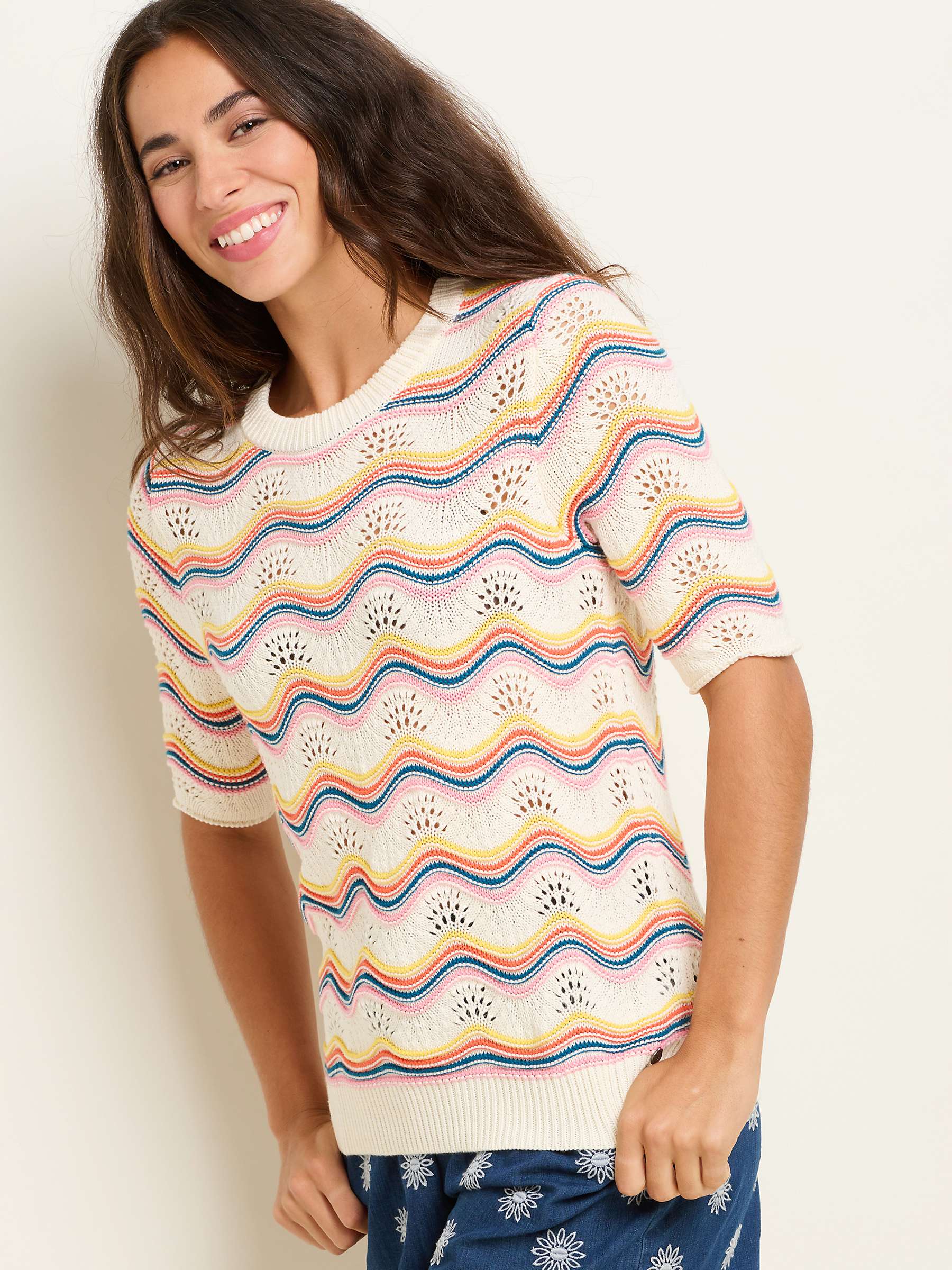 Buy Brakeburn Rainbow Wave Knitted Top, Multi Online at johnlewis.com