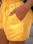 Brakeburn Elasticated Waist Paper Bag Shorts, Yellow