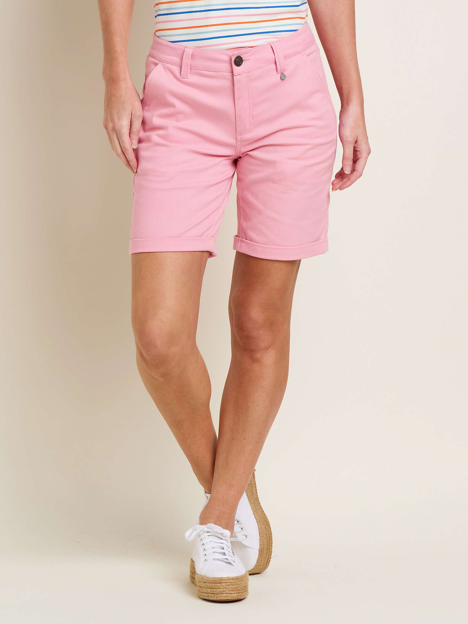 Buy Brakeburn Cotton Blend Chino Shorts, Pink Online at johnlewis.com