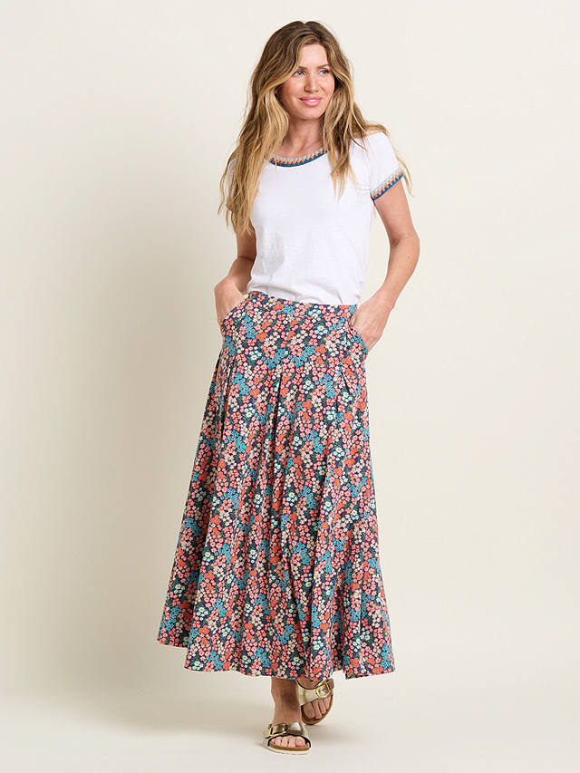 Brakeburn Millie Floral Print Maxi Skirt, Multi