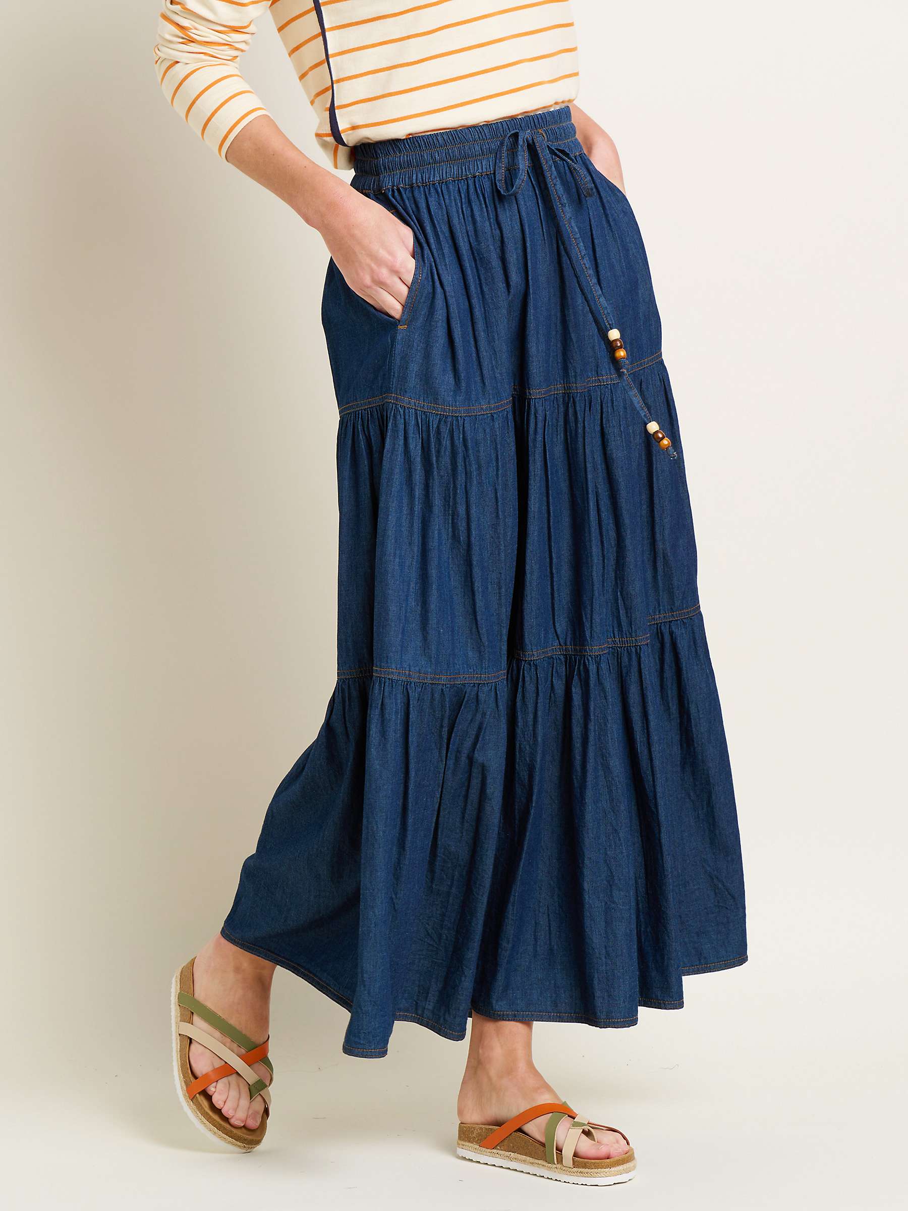 Buy Brakeburn Denim Maxi Skirt, Blue Online at johnlewis.com
