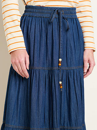 Brakeburn Denim Maxi Skirt, Blue