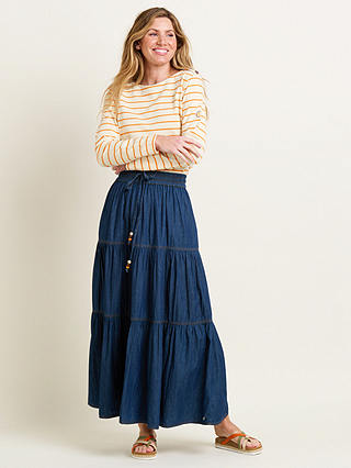 Brakeburn Denim Maxi Skirt, Blue