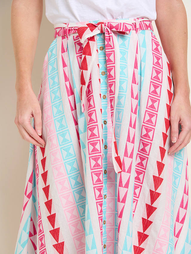 Brakeburn Mandy Geometric Print Midi Skirt, Multi