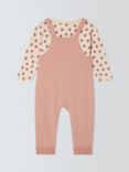 John Lewis ANYDAY Baby Happy Days Cat Dungaree and Long Sleeve T-Shirt Set, Pink