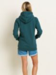 Brakeburn Retro Stripe Zip Through Hoodie, Teal