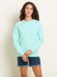 Brakeburn Blanket Stitch Crew Neck Sweatshirt, Turquoise