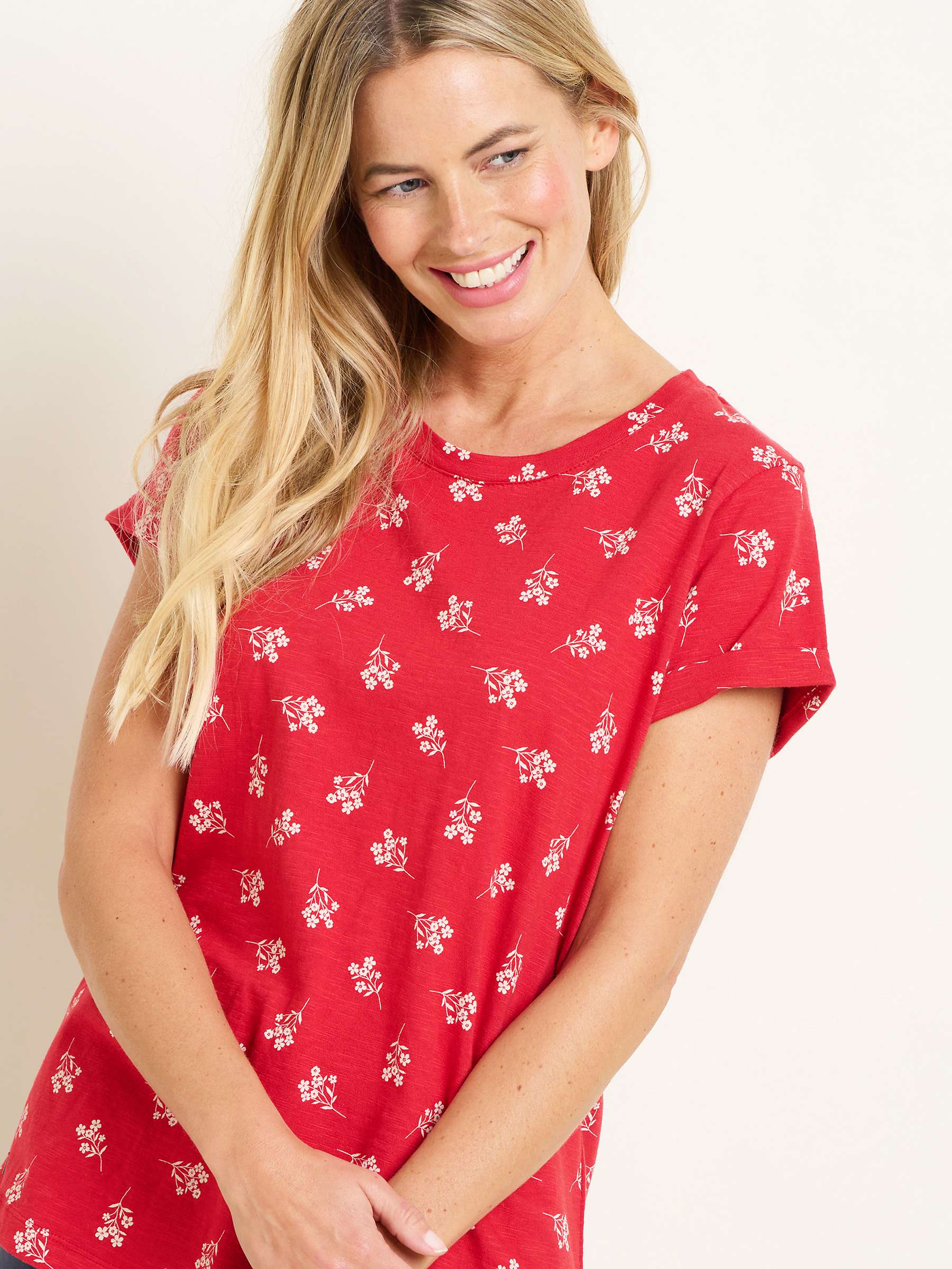 Buy Brakeburn Marnie T-Shirt, Red Online at johnlewis.com