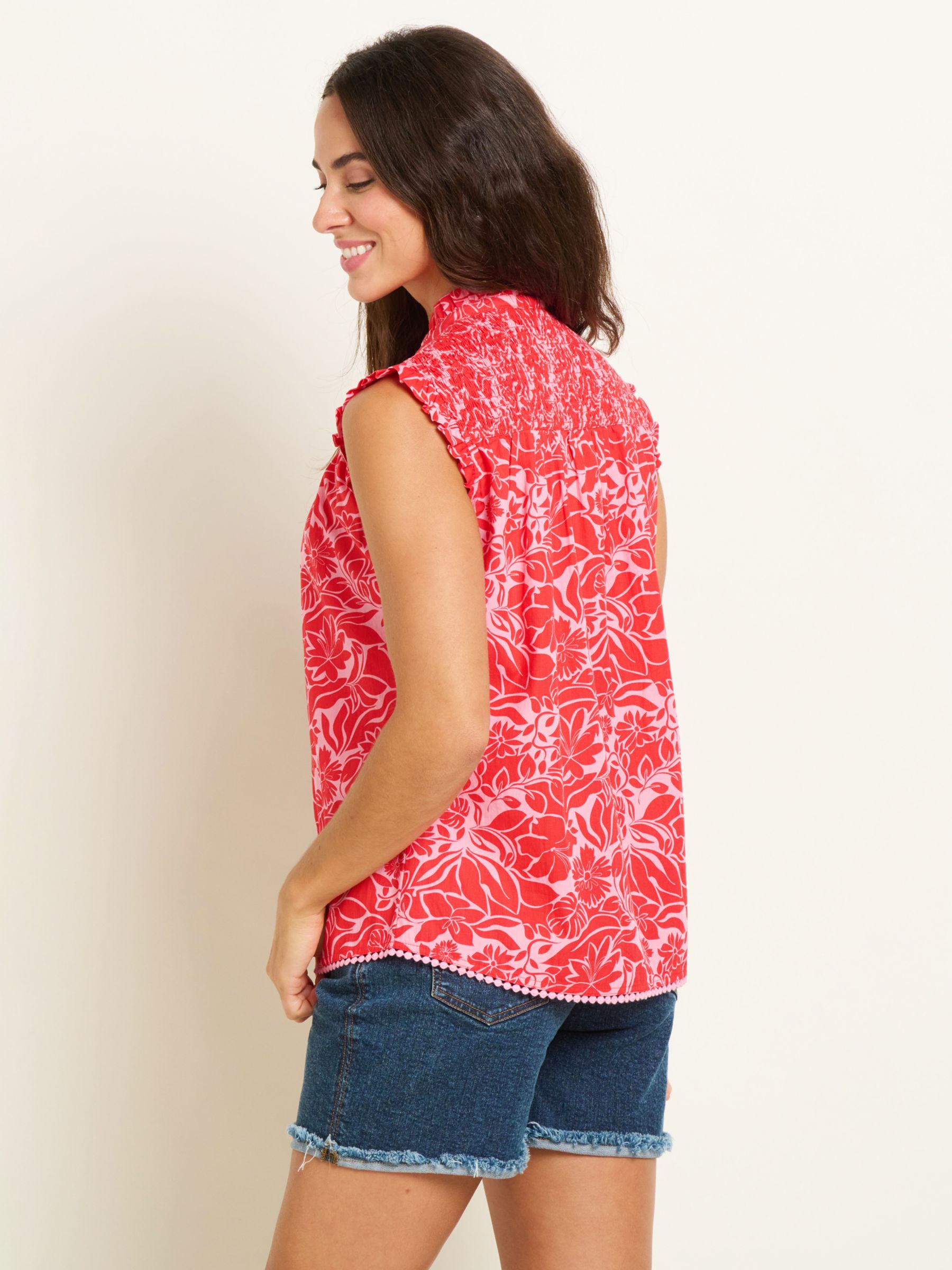Buy Brakeburn Josie Floral Sleeveless Shirt, Red Online at johnlewis.com