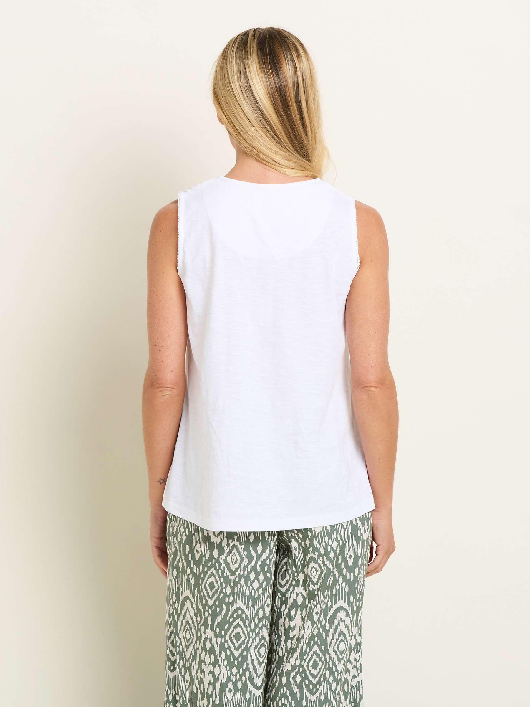 Buy Brakeburn Hazel Pintuck and Lace Detail Cotton Vest, White Online at johnlewis.com