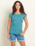 Brakeburn Bridport Stripe T-Shirt, Blue
