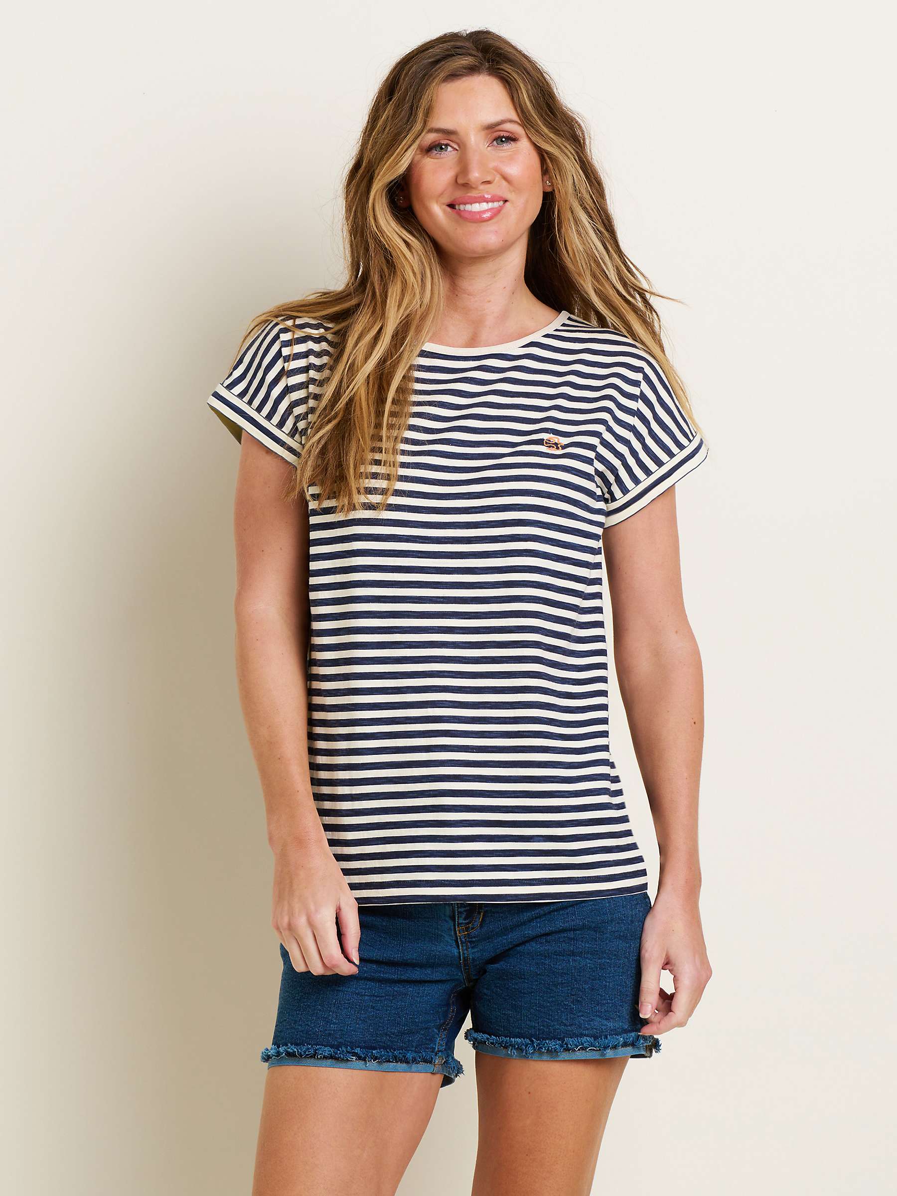 Buy Brakeburn Parker Stripe T-Shirt, Navy Online at johnlewis.com