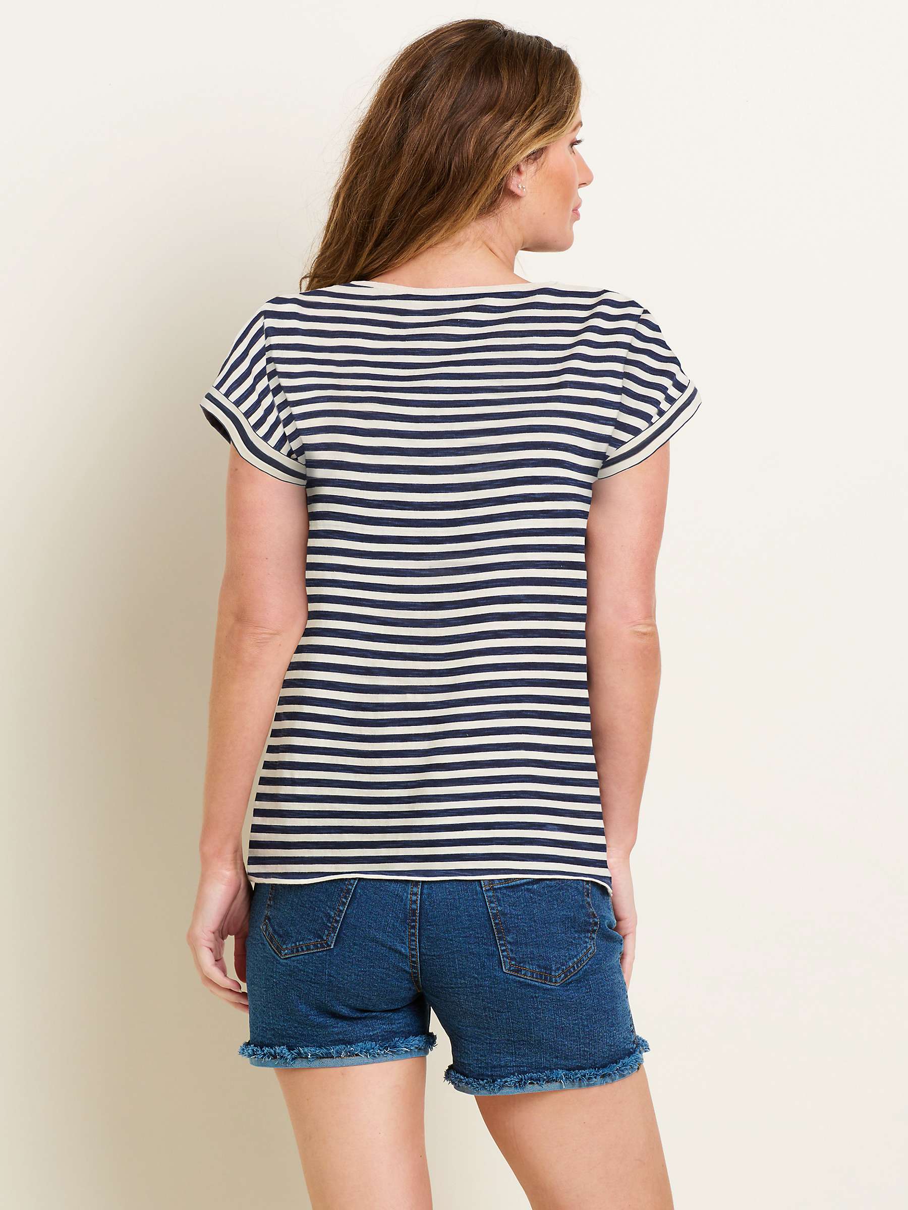 Buy Brakeburn Parker Stripe T-Shirt, Navy Online at johnlewis.com