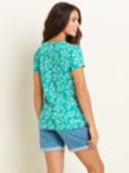 Brakeburn Bamboo Leaves Print T-Shirt, Green