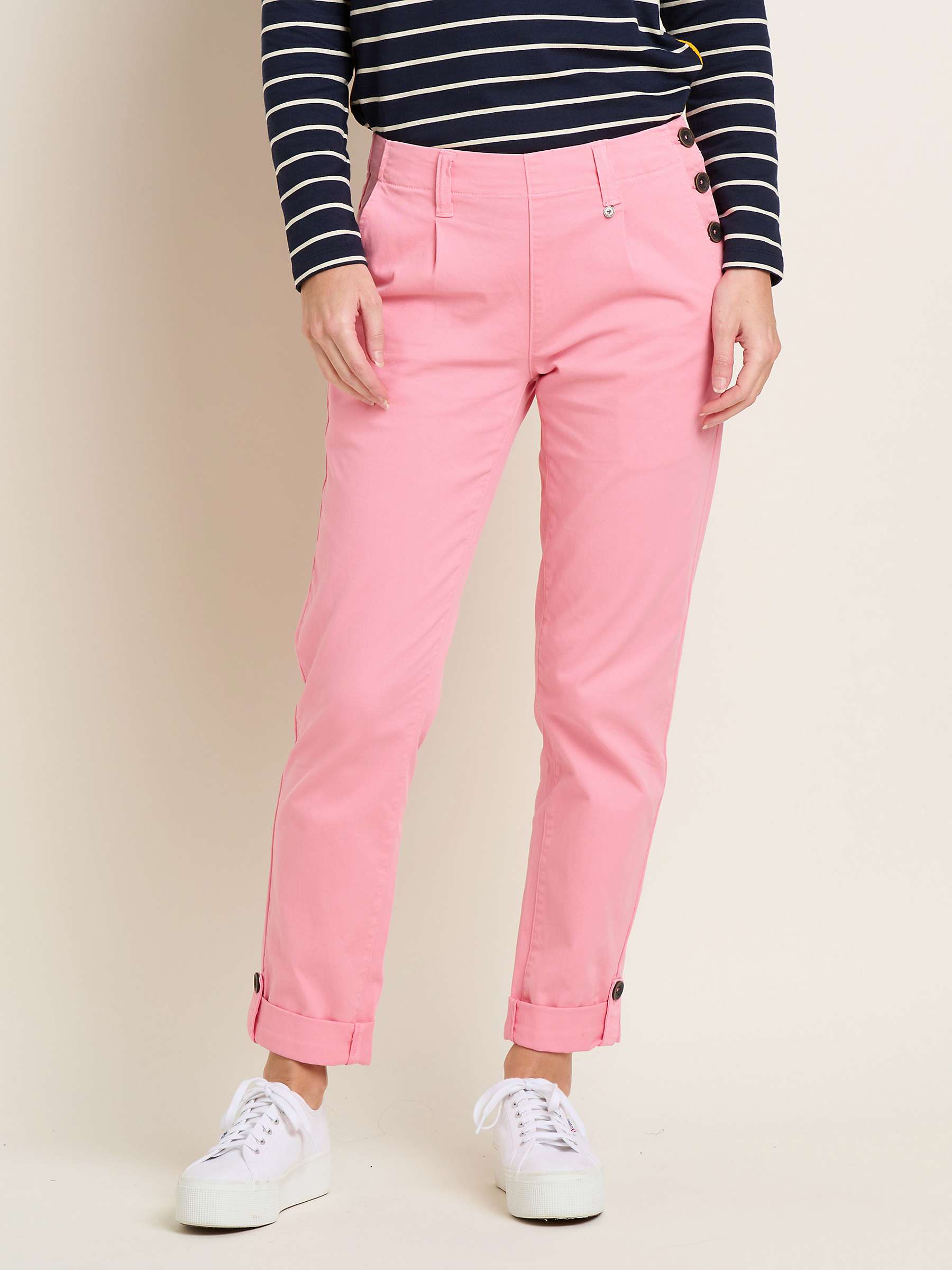 Buy Brakeburn Button Side Trousers, Pink Online at johnlewis.com