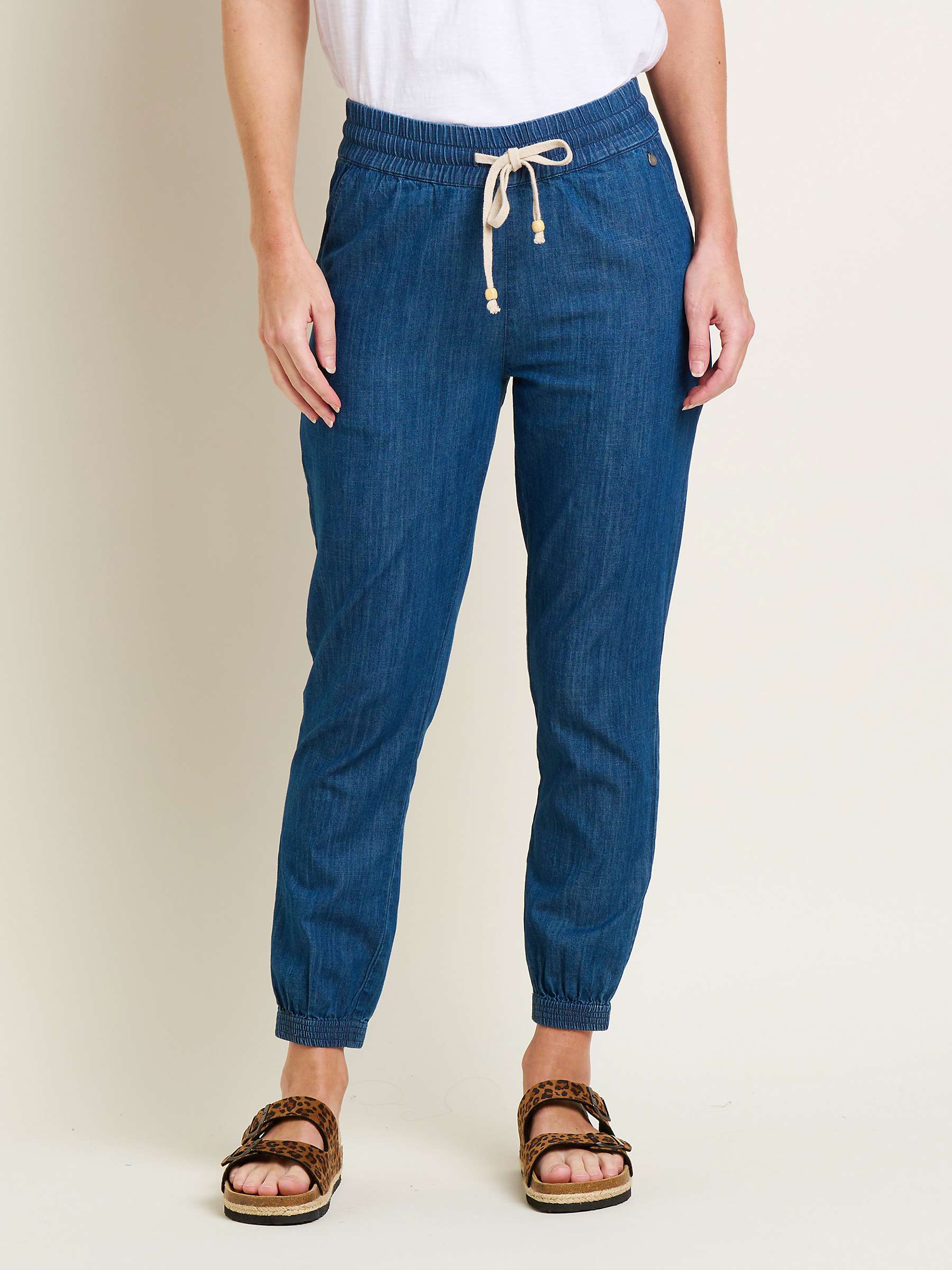 Buy Brakeburn Chambray Beach Trousers, Blue Online at johnlewis.com
