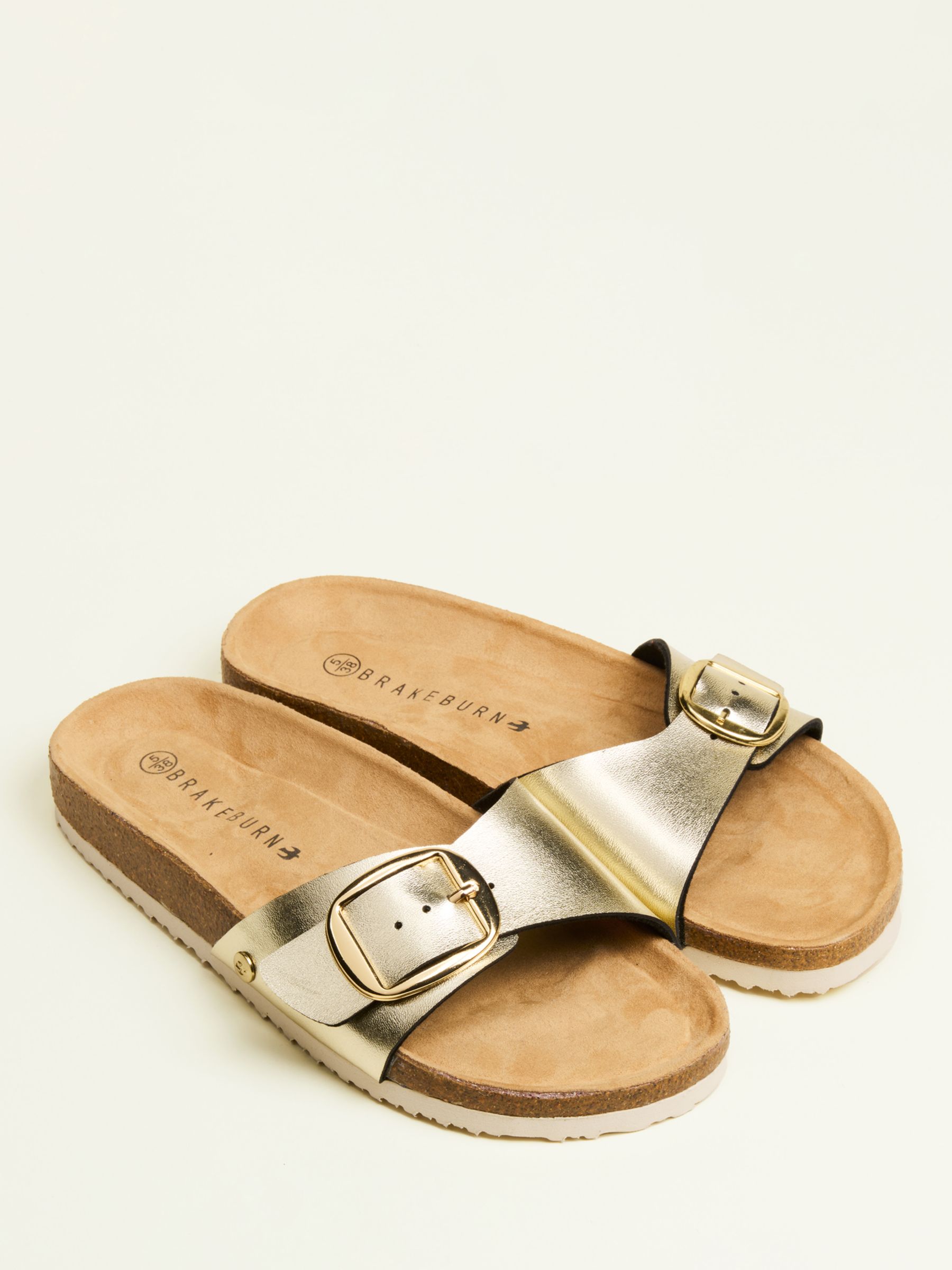 Buy Brakeburn Buckle Strap Sandals, Gold Online at johnlewis.com