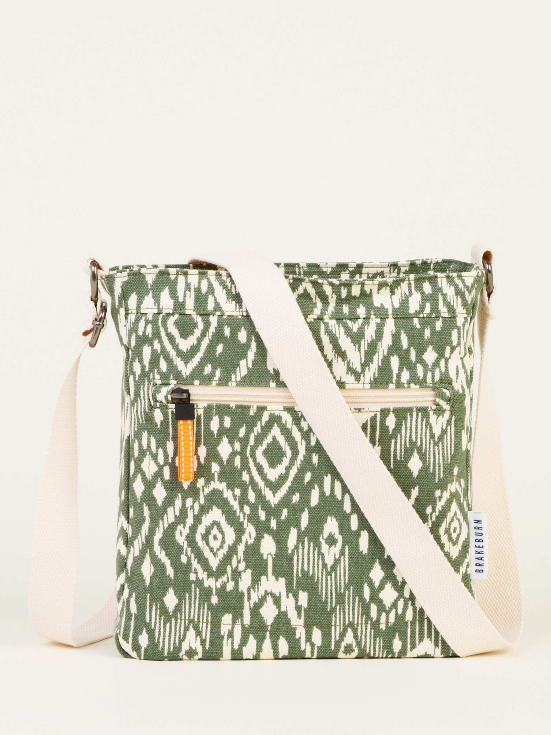 Buy Brakeburn Ikat Cotton Canvas Crossbody Bag, Khaki Online at johnlewis.com