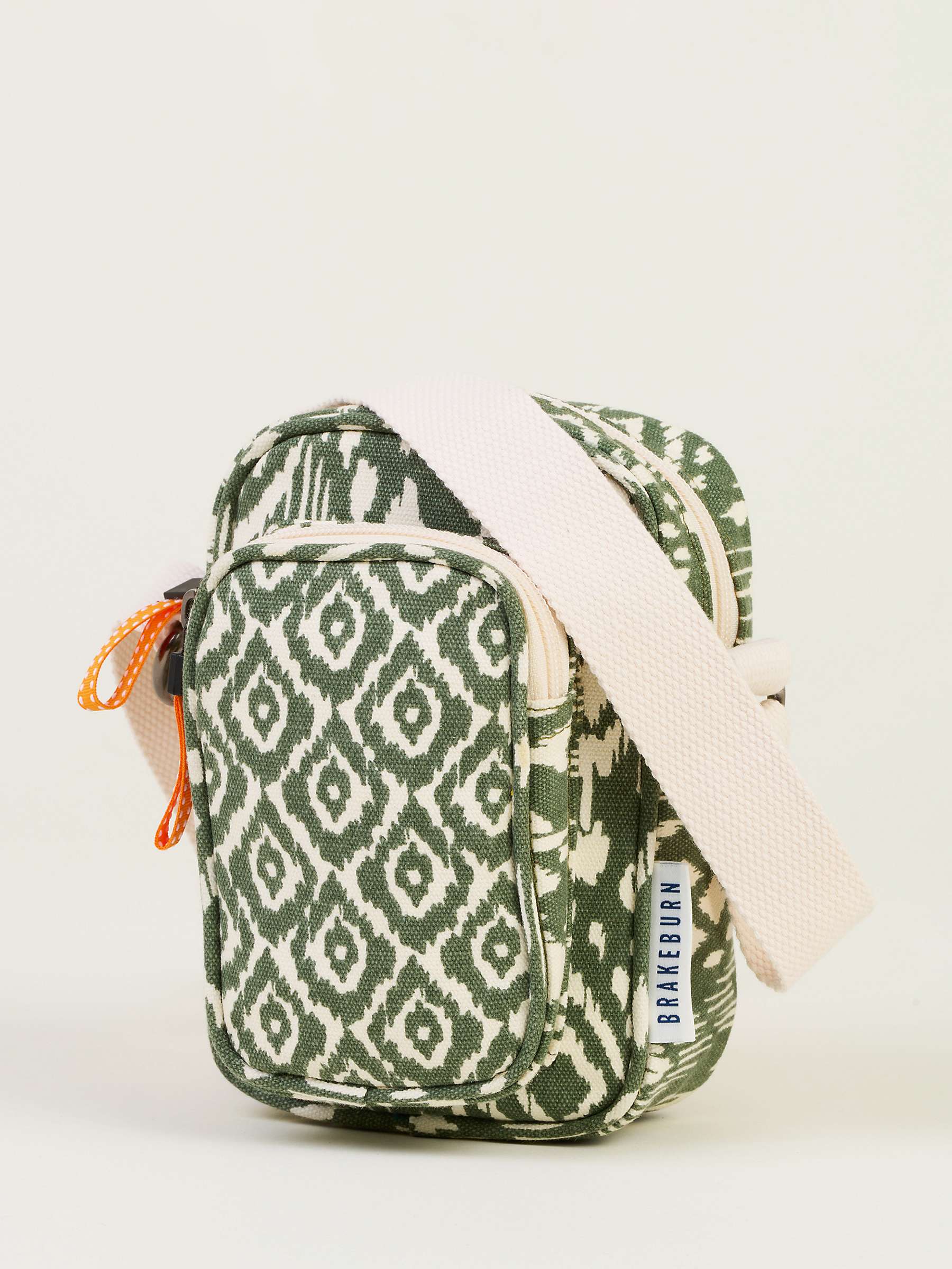 Buy Brakeburn Ikat Cotton Canvas Small Crossbody Bag, Khaki Online at johnlewis.com
