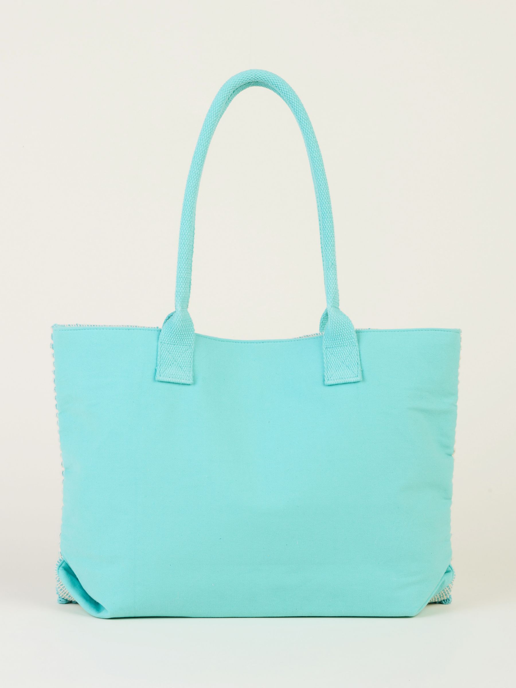 Brakeburn Nautica Tufted Beach Bag, Turquoise/White, One Size