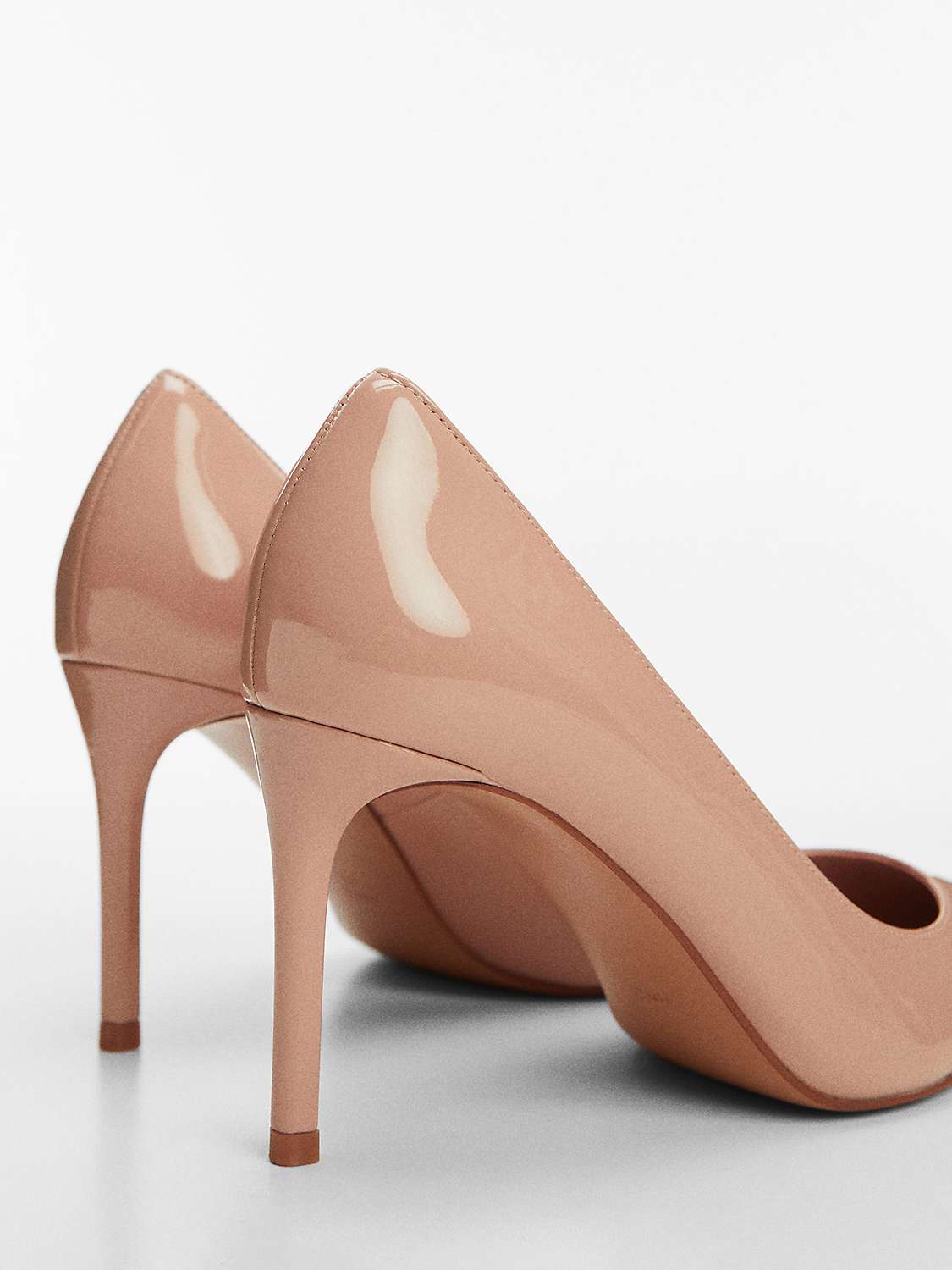 Buy Mango Ari High Heel Court Shoes, Nude Patent Online at johnlewis.com